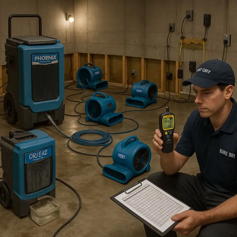 Structural Drying and Dehumidification process in Tuckerton, NJ